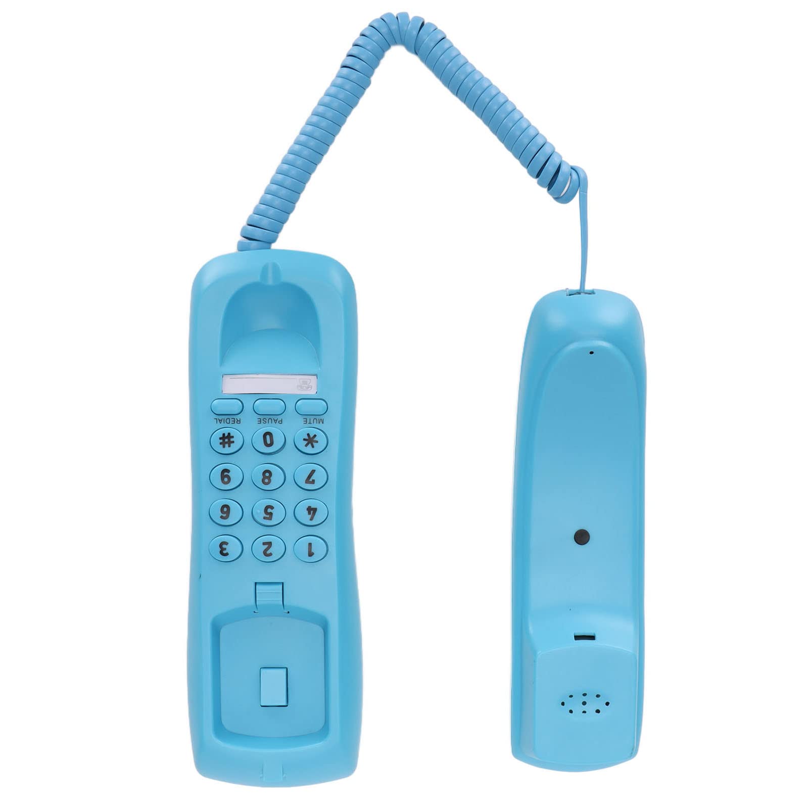 Yoidesu Desktop Line Telephone, KX‑T628 Wall Desktop Corded Phone Landline Telephone with Mute Pause Redial Function for Office Home Hotel(blue)