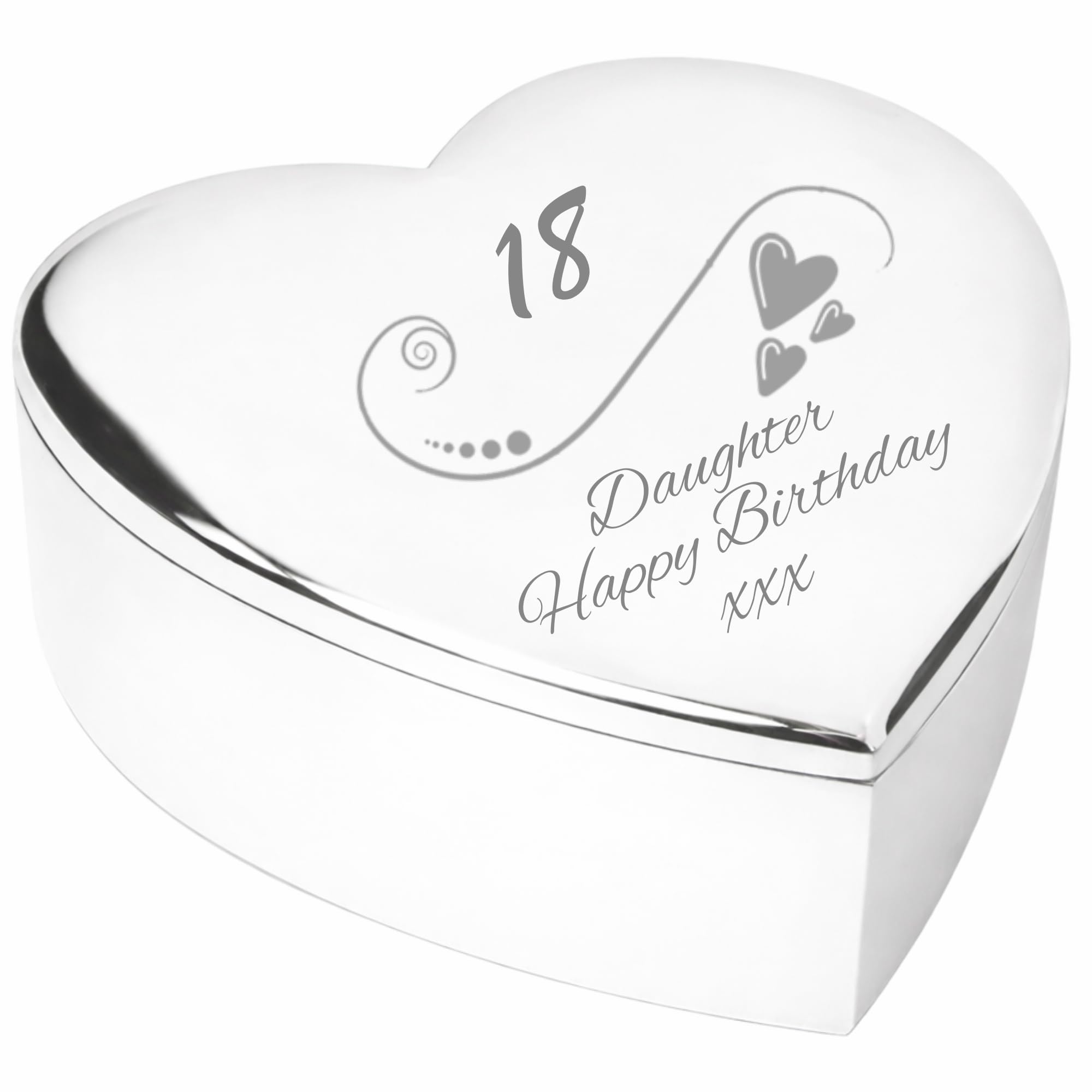 Chris Bag Of Goodies Daughter 18th Birthday 18 Eighteen Years Old Eighteenth Heart Shaped Trinket Box Present Gifts from Mum and Dad