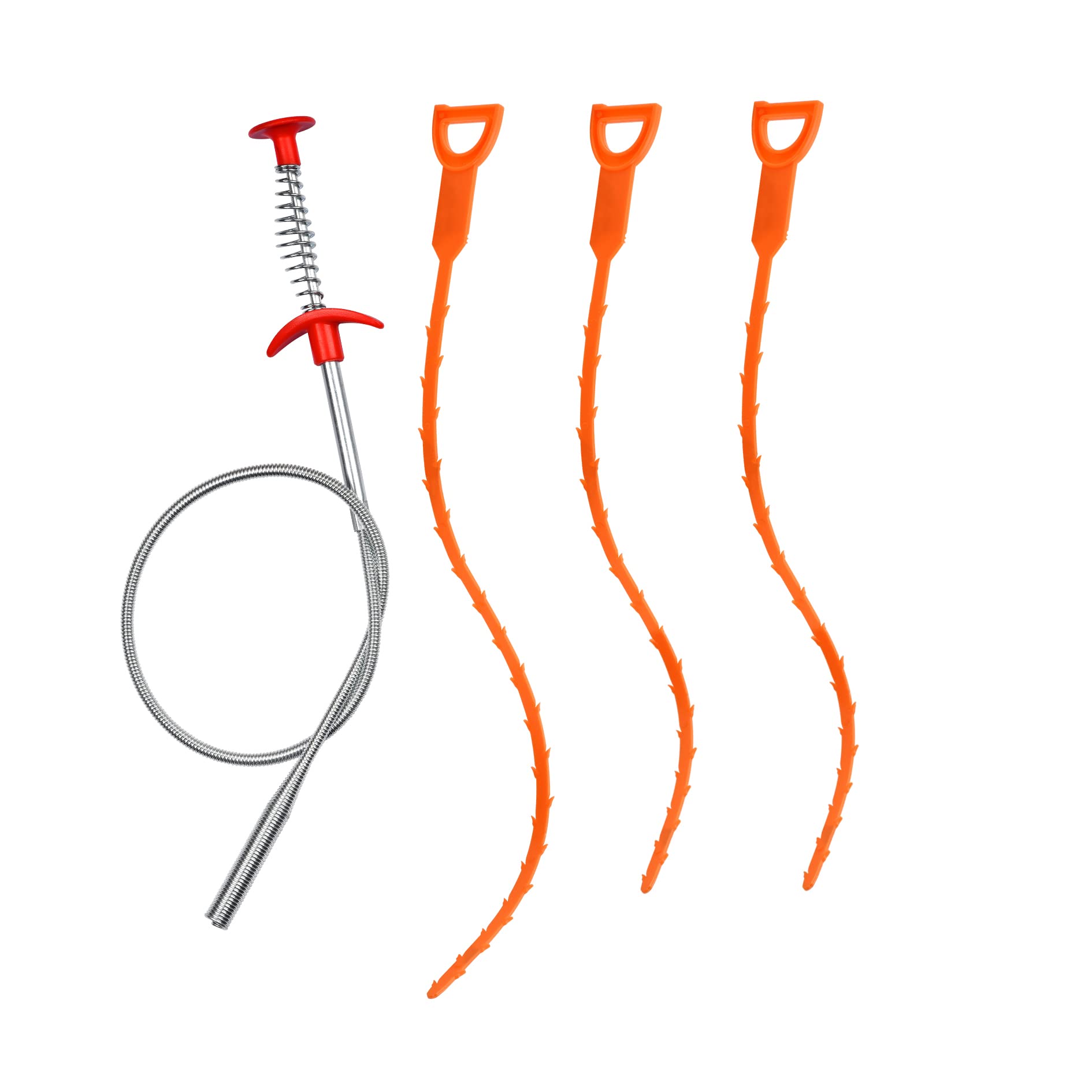 Photo 1 of 4PCS Drain Augers Hair Drain Clog Remover, Bendable Cleaner, for Kitchen Catcher, Sink, Sewer Cleaning Tool