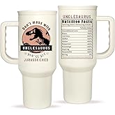 Uncle Tumbler Gifts For Fathers Day for Uncle Gift from Niece Nephew - 40oz Funny Tumbler Unclesaurus Cup - Unique Birthday Gift Thank You Christmas gifts for Uncles