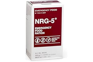 Katadyn NRG-5 Emergency Food Ration 500g Pack of 1 (9 Bars) Ready to Eat 2380 kcal, Vegan, Lactose-Free, GMO-Free | Long-Term Survival, Emergency Preparedness and Outdoor Adventure Food Bar