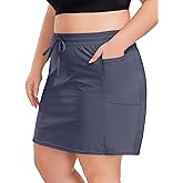 COOTRY Women's Plus Size Golf Skorts with Pockets Built-in Shorts Active Skirts for Tennis Pickleball Running Gym