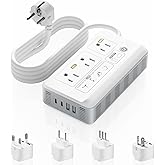 Mapambo 2000W Voltage Converter US to Europe, 7 in 1 Converter for European Travel for Hair Dryer, Kettles, Coffee Makers and etc. 220v to 110v Converter for International Travels (White)