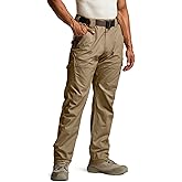 CQR Men's Quick Dry Work Pants, Water Resistant Outdoor Tactical Pants, Lightweight Stretch Cargo Hiking Pants
