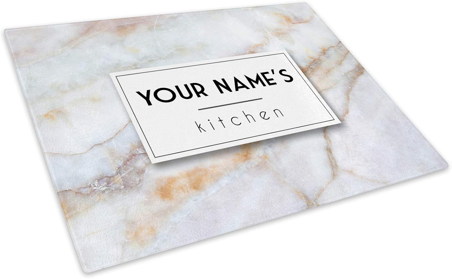 Personalised Glass Chopping Board Worktop Saver 40x30cm Add Your Own