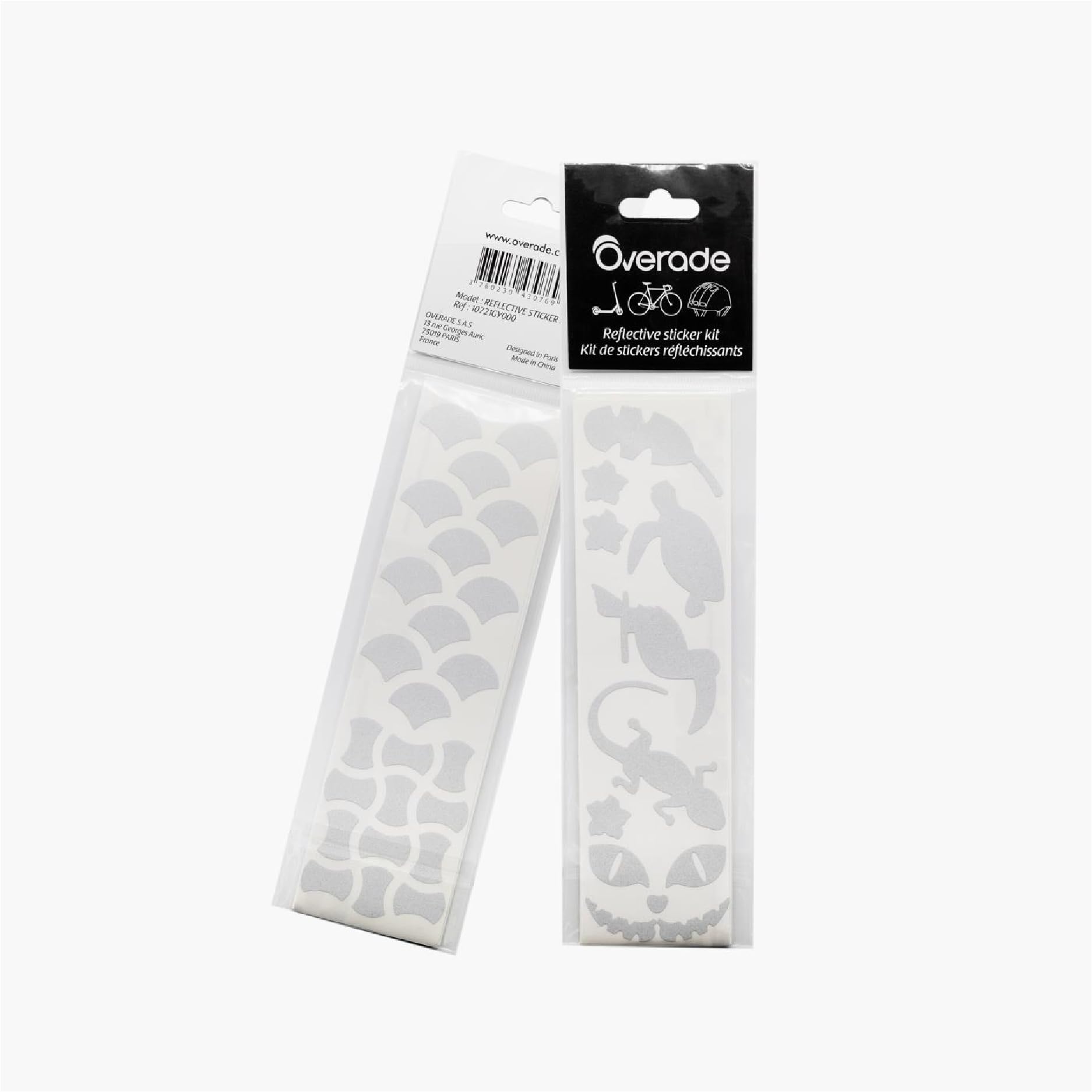 Overade kit of +30 pieces 3M reflective stickers made helmets Plixi, Plixi FIT and Zoom or any other helmet, bike, e-scooter, onewheel,…Design nature