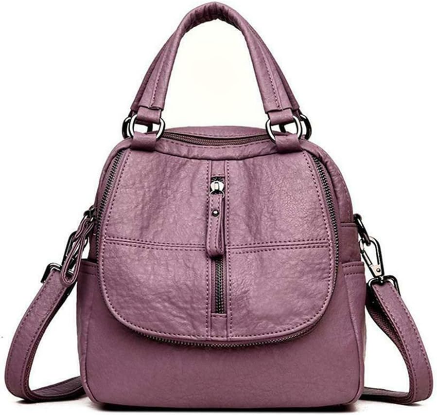 Frazazy 3 Ways Convertible Bag,PU Leather Multipurpose Backpack Shoulder Bag Zipper for Mobile Phone Keys Travel