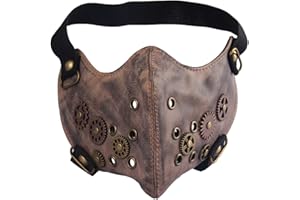 GelConnie Leather Cosplay Punk Half Face Motorcycle Wind Protective Anti-Dust Biker Outdoor Sports Mask