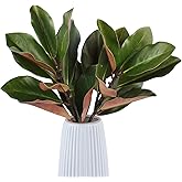 Hanycon 2pcs Magnolia Artificial Leaves Branches 22" Faux Magnolia Leaves with Stems Fake Artificial Greenery for Wedding Home Indoor Decor DIY Craft Flower Arrangement