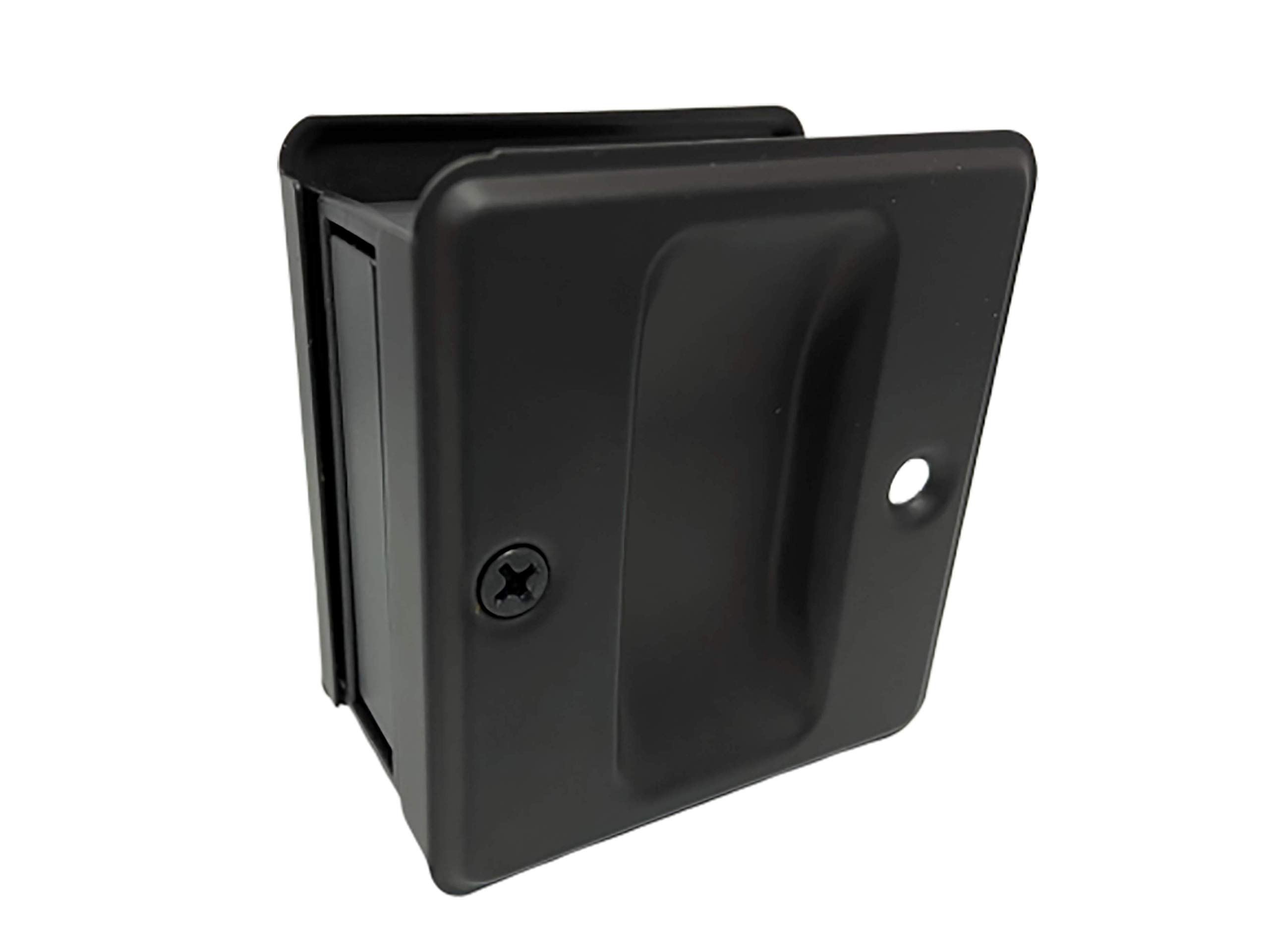 Photo 1 of QCAA Solid Brass Sliding Pocket Passage Door Pull, Oil Rubbed Bronze, Made in Taiwan, 1 Pack
