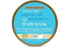 OGX Extra Strength Hydrate Repair + Argan Oil of Morocco Hair Mask Deep Moisturizing Conditioning Treatment, Citrus, 6 Ounce