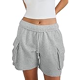 Fisoew Sweat Shorts for Women Casual Summer Drawstring Cargo Short Athletic Running Workout Baggy Shorts