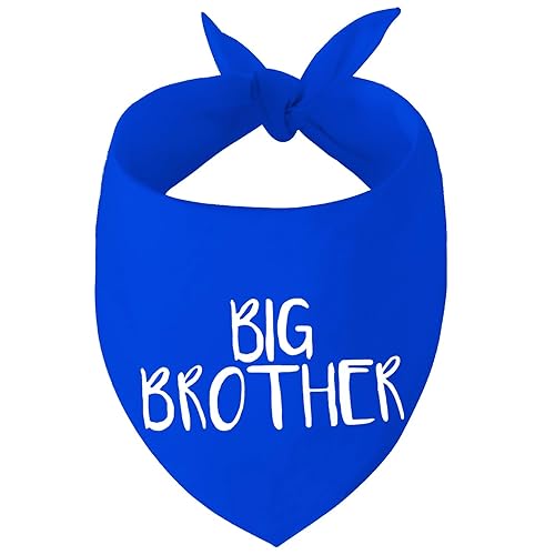 Big Brother Dog Bandanas, Blue Pet Scarfs for Small Medium Large Dogs, New Baby Announcement Pet Accessories Pregnancy Reveal Ideas (Big Brother, One Size)