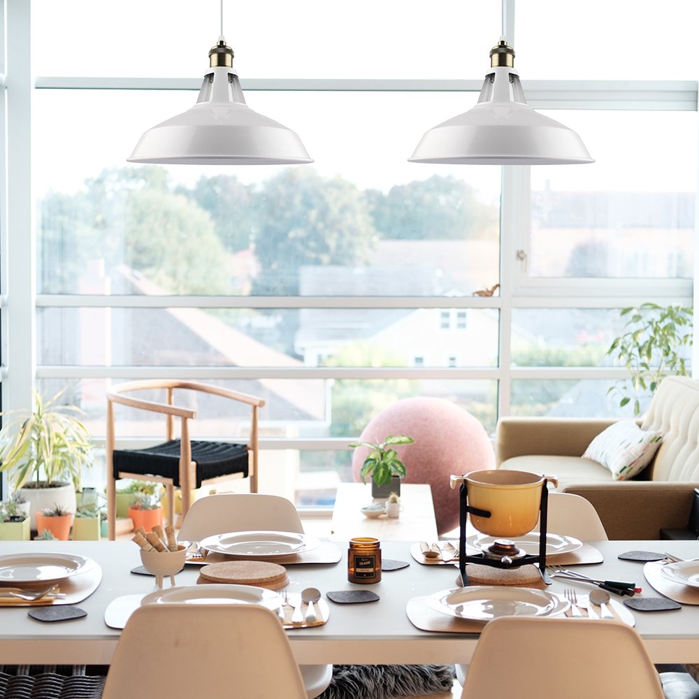 B2ocled Metal Pendant Lighting 1 Light Edison industrial Hanging Lamp for Homes/Kitchen/Restaurant/Bar(Diameter 12in)