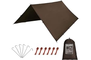 KALINCO Waterproof Camping Tarp Tent Hammock Rain Fly, 10X10FT/10X15FT, Mutifunctional Tent Footprint Lightweight Tarp for Camping, Hiking and Survival Shelter