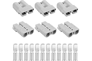 OXDFK 50A-600V Battery Quick Connect/Disconnect with 7/8/10/12 AWG, 6PCS Jumper Cable Plug Connector, Compatible with Anderson Connector for Rescue Winch, Motor Recovery