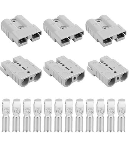 Produktbild von Cxxtkcxxlc Batterie-Steckverbinder 50 A – 2 Stück – Quick Connect Plug Mit Staubschutzkappen – Für Wohnmobil, Auto, Caravan – 600 VAC