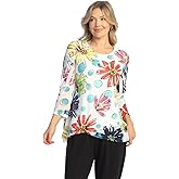 Jess & Jane Burnout Tunic with Mesh Contrast