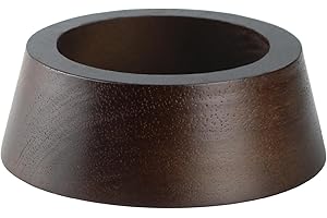 HillSpring Football Display Stand, Wooden Display Holder for Rugby Ball, Basketball, Crystal Ball, Ostrich Eggs, Memorabilia Display Case, Round Reversible Cone Display Stand, 1 Pack