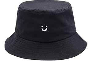 czzstance Smile Face Bucket Hat for Men Summer Travel Bucket Beach Sun Hat Embroidery Outdoor Cap for Men Women