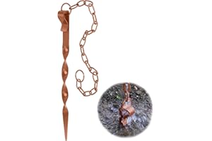 Rifachua Rain Chain Anchoring Stake Base Copper Cone 3mm Metal Ground Locator for Gutter 30.22 Inch Length Non-Rust Garden Downspout Substitution Outdoor Decoration