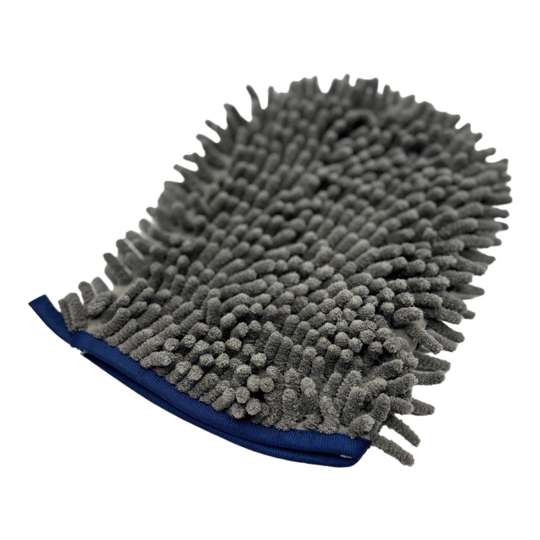 Pet Guru® Pet Dog Microfibre Noodle Drying Mitt for Dog & Cats Bath Shower Mitt Drying Gloves (Grey)