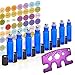 MP Essential Oil Roller Bottles Set with Stainless Steel Balls, 8 Pack 10ml Dark Blue Leakproof Glass Bottle with 8 Rollerballs for Perfume & Aromatherapy Oils - Roller Bottle Opener & 192 Labels