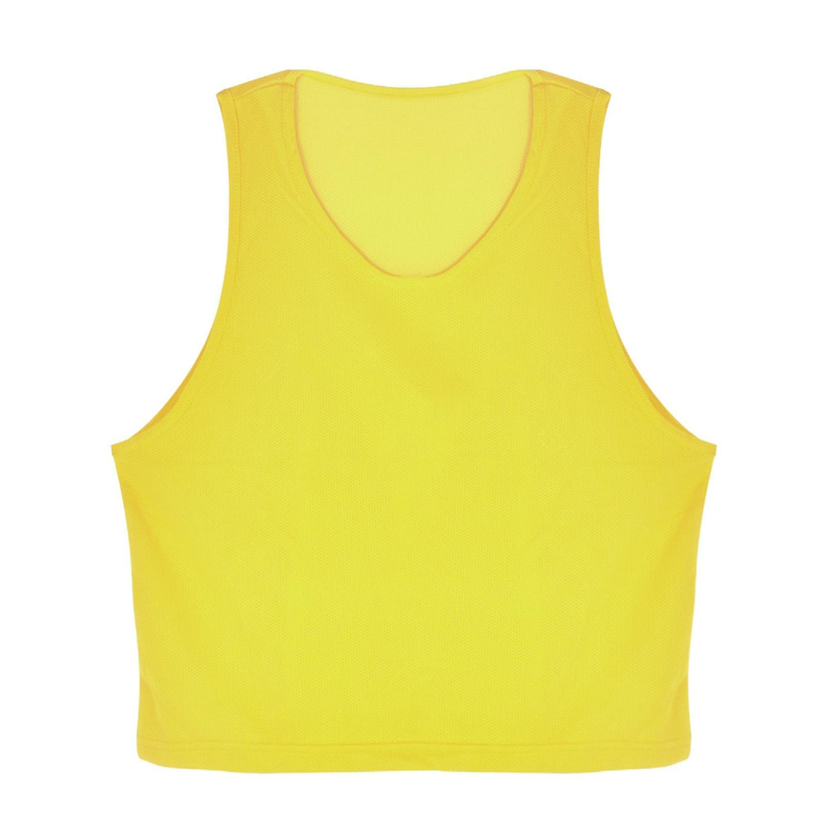 12Pcs Kids Jerseys Scrimmage Training Vests Football Vest Mesh Breathable Bibs for Volleyball Soccer Basketball (Color : Yellow) Shirt Football Supplies Shirt Football Supplies
