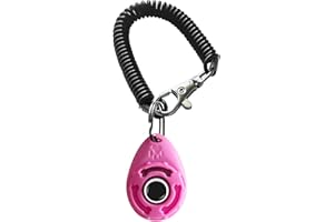 BONSO Dog Training Clicker with Adjustable Wrist Strap - Positive Reinforcement Pet Training Clicker for Dogs, Cats, and Puppies (Pink)