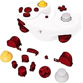 eXtremeRate Scarlet Red Repair ABXY D-pad Z L R Keys for Nintendo Gamecube Controller, DIY Replacement Full Set Buttons Thumb