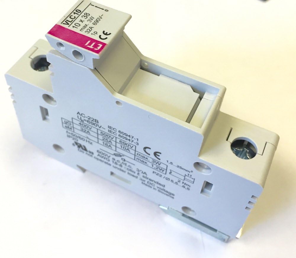 002541001 EFD 10 10 x 38mm DIN Rail Mounted Fuse holder for Cylindrical Fuse 690VAC 32A max