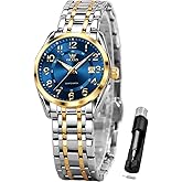 OLEVS Womens Watches Classic Dress Quartz Female Wristwatch Ladies Stainless Steel Waterproof Luminous Date Easy Read Watch for Lady