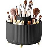 DJBVHSF 360° Rotating Makeup Brush Holder Organizer, Black | Makeup Organizers Countertop, Makeup Organization and Skincare S