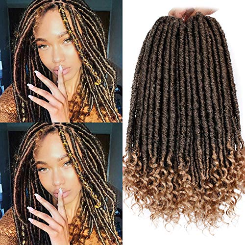 6pcs Lot Crochet Faux Locs Straight Curly Ends 16 Inch Short