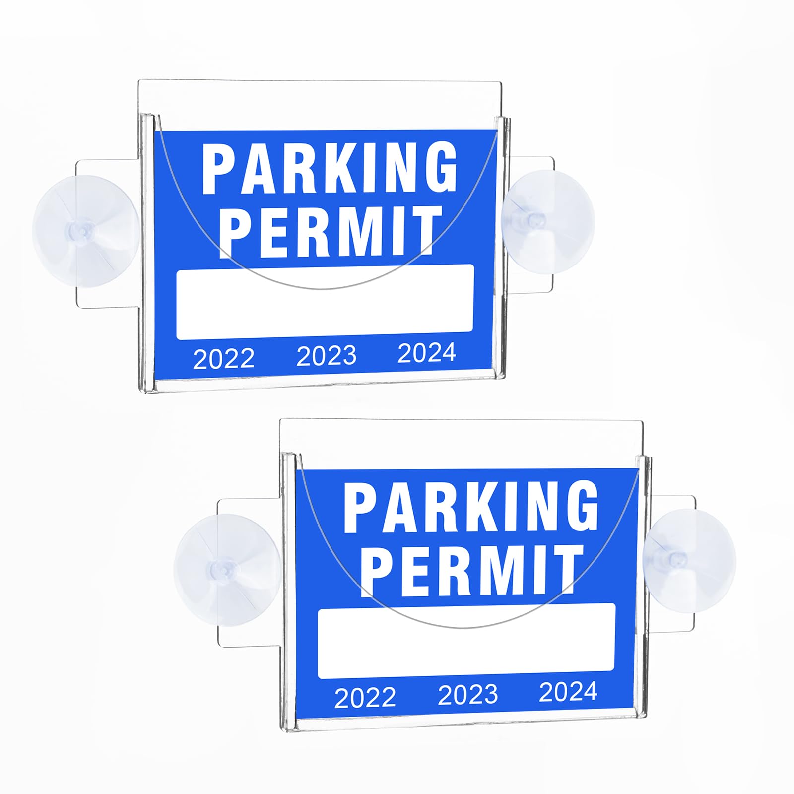 Photo 1 of RislobxParking Permit Holder for Car, Clear Car Business Card Holder with Suction Cup, Acrylic Car Windshield Sticker Holder (2PCS)