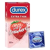 Durex Extra Thin Wild Strawberry Flavoured Condoms