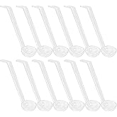 Clear Plastic Mini Ladles, 1 Oz, 7.87 Inch, 12 Pack | Small Ladles Long Handle Serving Utensils for Sauce Soup Gravy Cocktails, Useful for Parties, Buffets and Catering