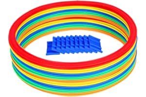 Oshhni Hopscotch Rings Game Hopscotch Hoops with Connectors Play Set Hopscotch Hopscotch Jump, 36cm 10 Rings