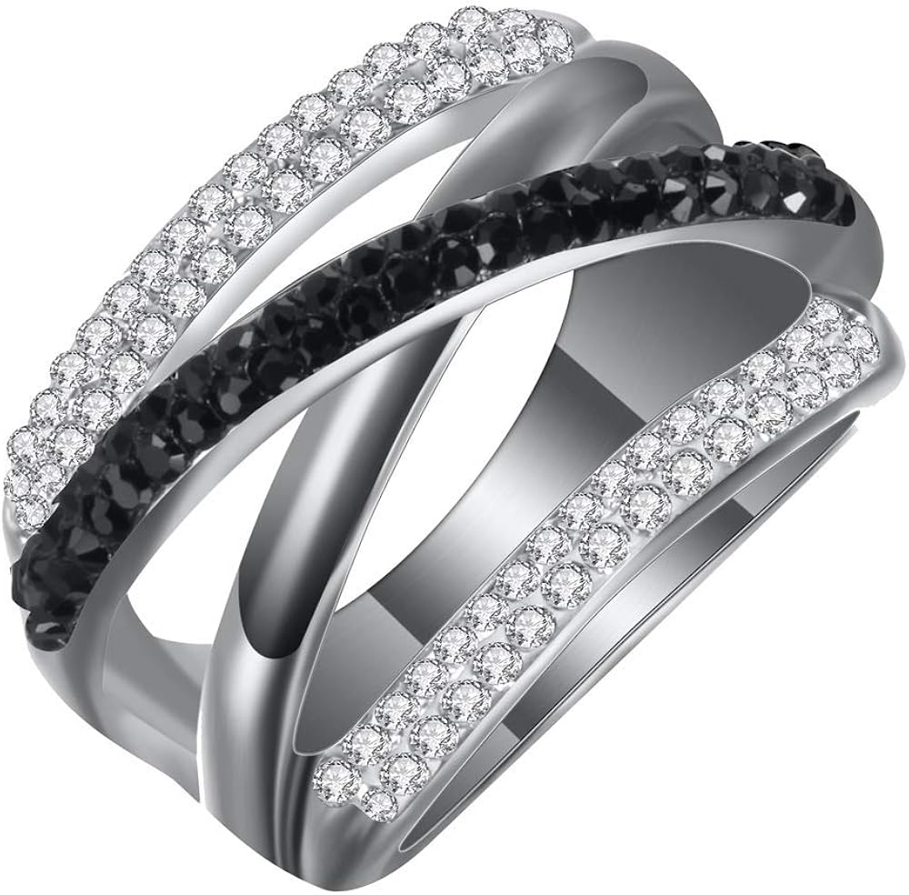 Onefeart Titanium Ring for Women Girls Round Zircon Fashion Amazon.co.uk Jewellery