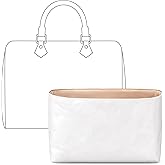 FANJI Project Handbag Organizer Insert for LV Speedy 30, Custom Fit Inside Premium Vanile Lightweight WaterResistant Purse Insert with Cup Holder Accessories