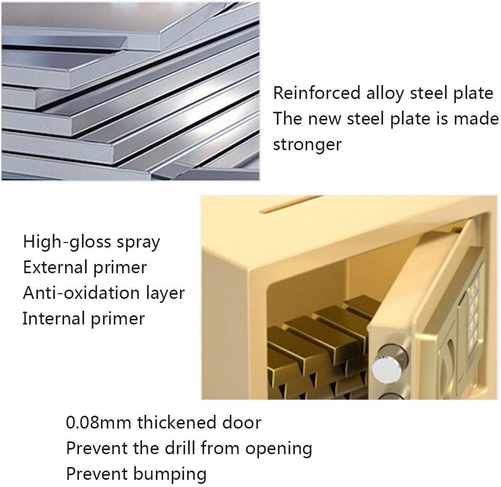 Mgo Safety Safe Digital Safe Electronic Steel Belt Keyboard Fireproof Password Lock Box Can Be Used for Home Office Hotel: Home & Kitchen