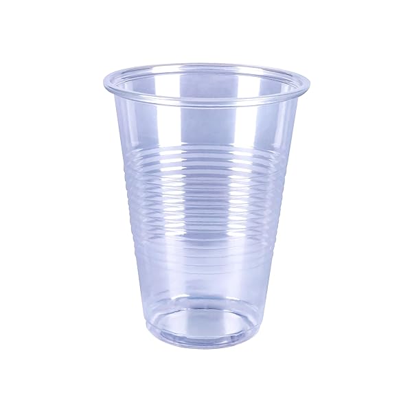 AMAZON BASICS DISPOSABLE CLEAR PLASTIC CUPS, 16OZ, 50 COUNT