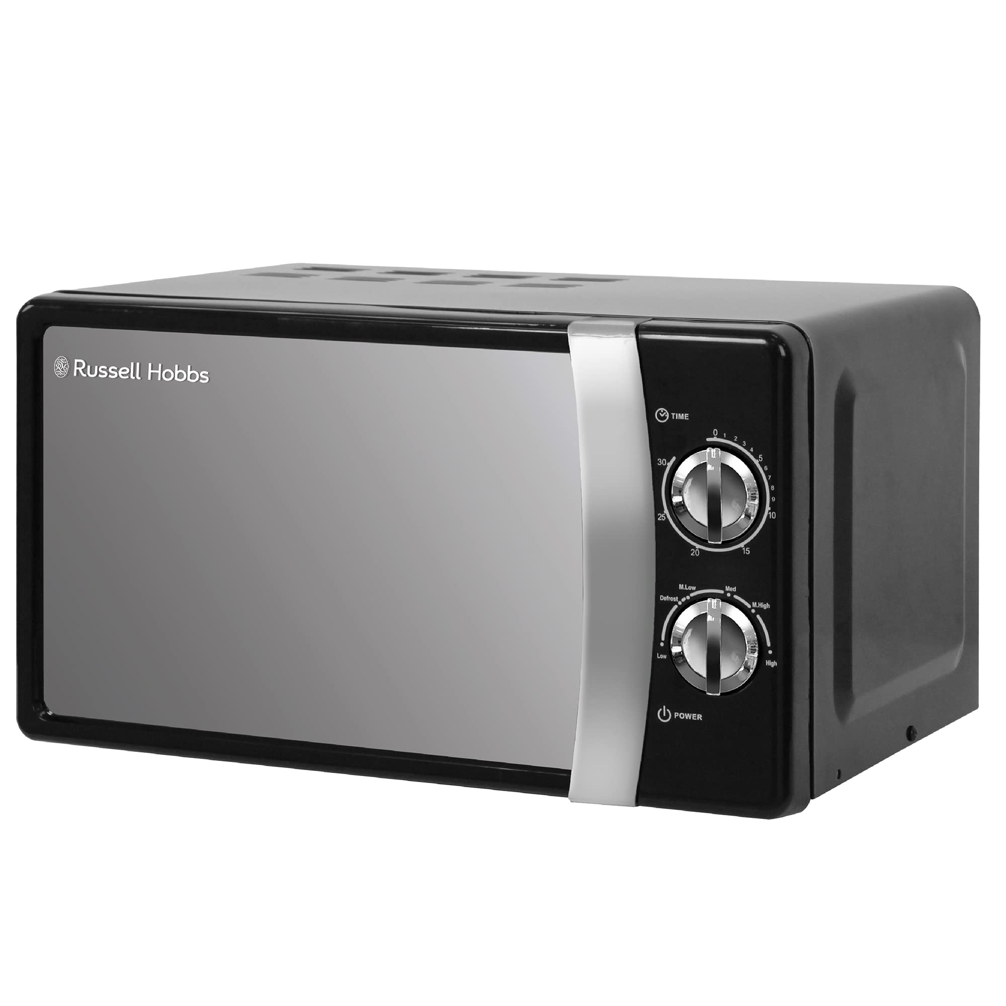 Russell Hobbs RHMM701B 17 Litre 700 W Black Solo Manual Microwave With 5 Power Levels, Ringer & Timer, Defrost Setting, Easy Clean