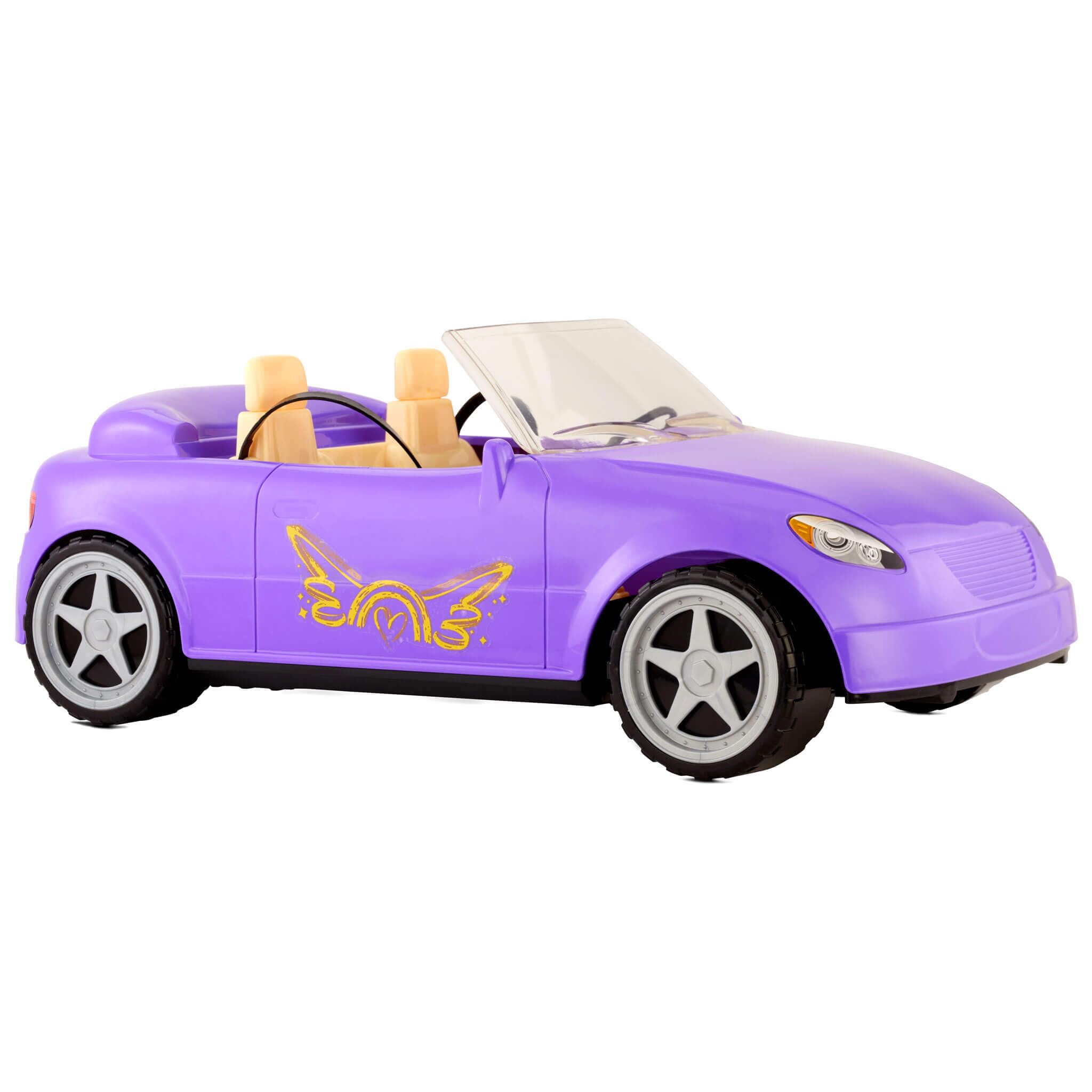 MGA’s Dream Ella Car Cruiser - Toy for Kids - Convertible Car - Fits Two 29cm Fashion Dolls - Includes Seatbelts, Mirrors & Moving Wheels - For Toddlers Ages 3 Years Plus, Purple