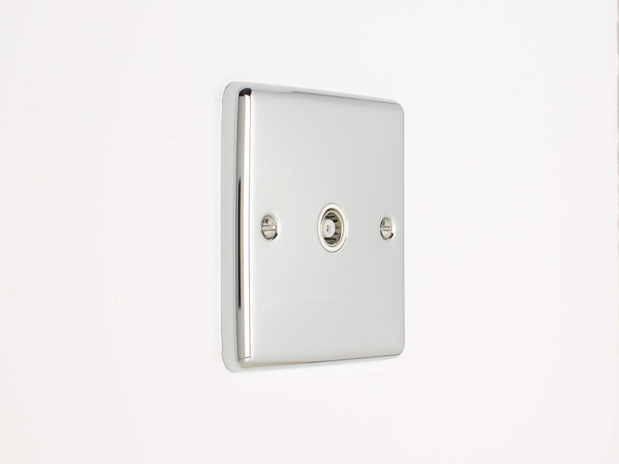 Enhance Decorative TV Polished Chrome Finish With White Trim