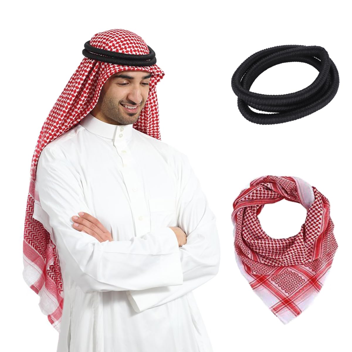 PENINSULA LOVE Men Arab Shemagh keffiyeh Scarf Muslim Turban Middle ...