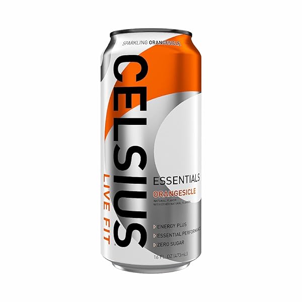 CELSIUS ESSENTIALS, SPARKLING ORANGESICLE, PERFORMANCE ENERGY DRINK 16...