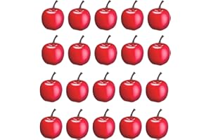 WXOIEOD 20 Pieces Mini Fake Apples, Red and Green Plastic Artificial Apples, Faux Realistic Apple Decorative Fruit Food Ornaments Display Photo Props