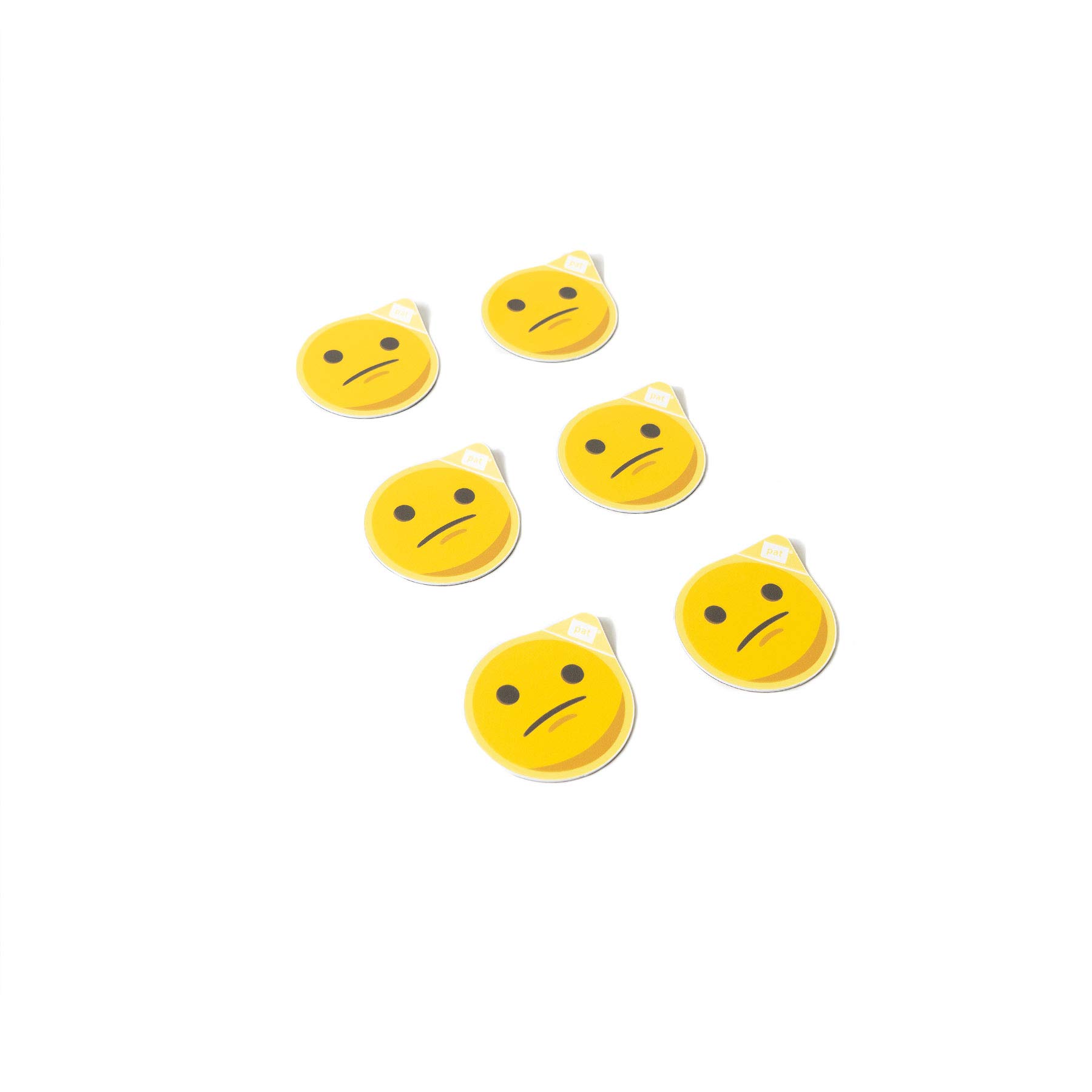PATboard Status Icon Magnets - 5 cm, Set of 6 - Neutral Emotions - Magnetic Icons for Office, Whiteboard, Refrigerator, Fridge (Yellow)