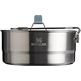 Stanley Wildfare Core Saucepan Cookset | 6-Pc Stainless Steel Cookware | 2qt Saucepan w/Lid, Cutting Board, Trivet &amp; Spoons | Induction Cookware | Camping Essentials
